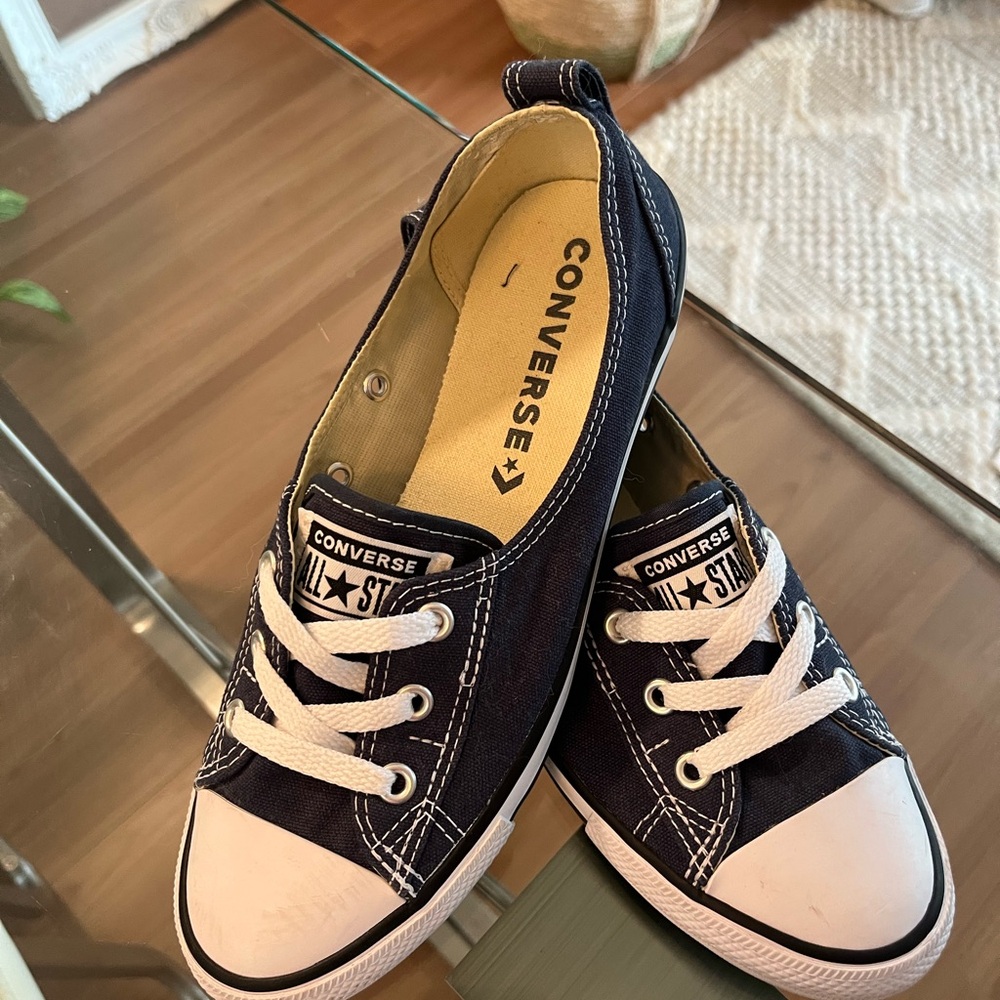 Converse Navy and White Low-Top Sneakers